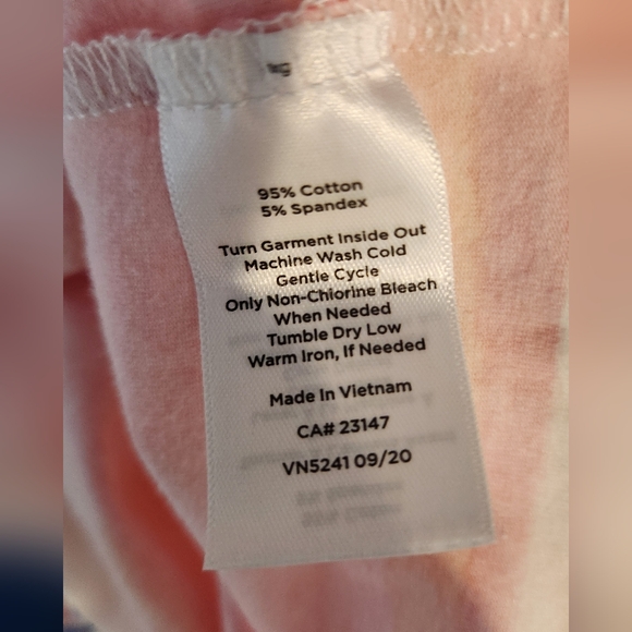 Women's Talbots Pink And Orange Stripe Tee, Size L - Picture 3 of 11